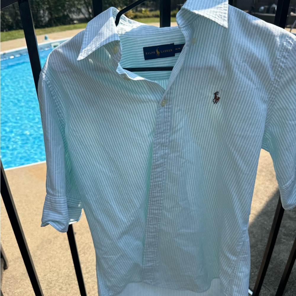 Ralph Lauren Aqua Striped Polo